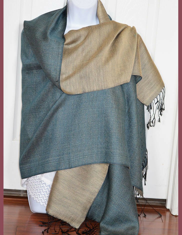 Handwoven Double Sided Silk Shawl Wrap