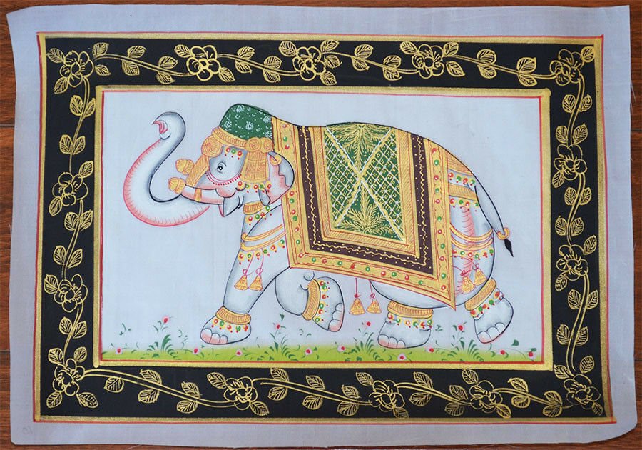 Decorated Elephant Miniature Painting