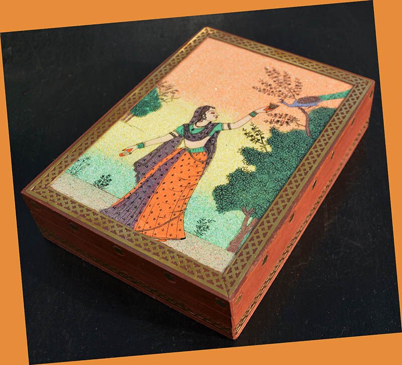 Wood Gemstone Painting Jewelry Box - Image 2