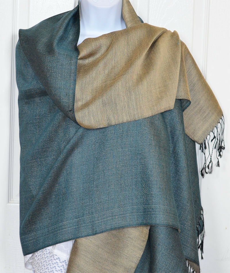 Handwoven Double Sided Silk Shawl Wrap - Image 2