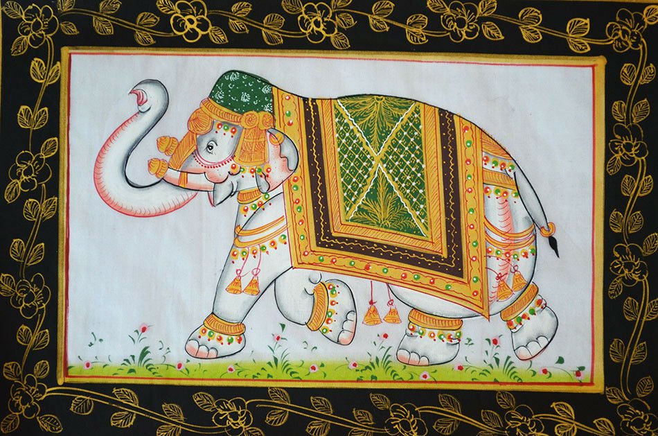 Decorated Elephant Miniature Painting - Image 4
