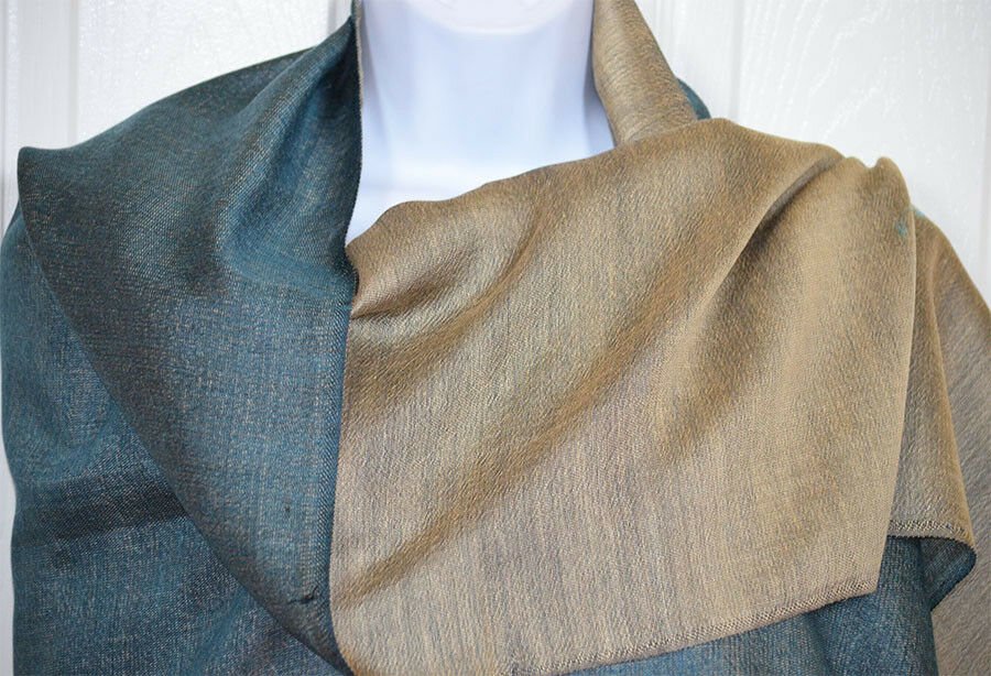 Handwoven Double Sided Silk Shawl Wrap - Image 3
