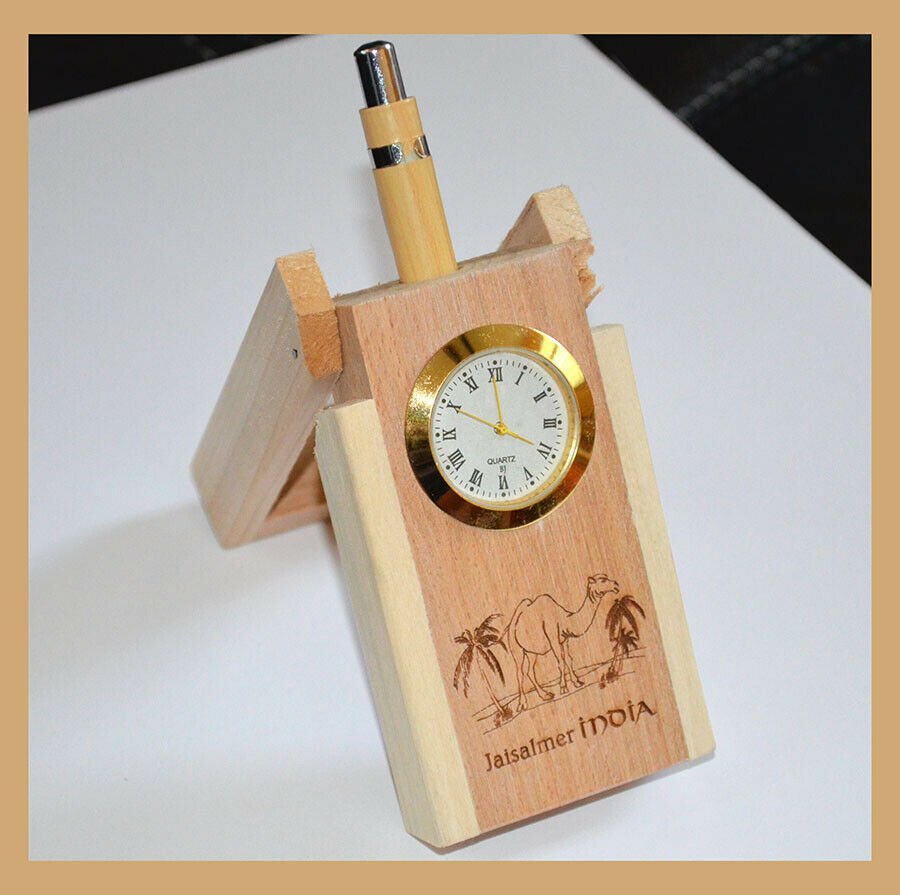 Engraved Pen Holder With Clock - Image 5