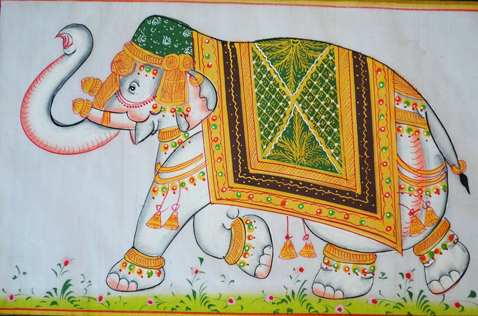 Decorated Elephant Miniature Painting - Image 3