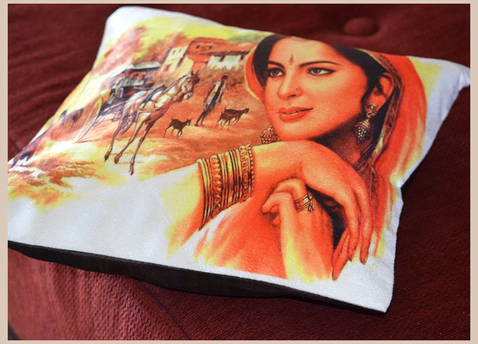 White Silk Polyester Digital Printing Pillow Cover - Image 5