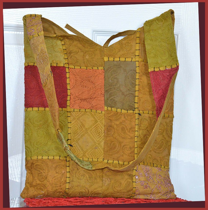 Hand Crafted Vintage Hand Embroidered Patches Sling Bag, Shoulder Bag