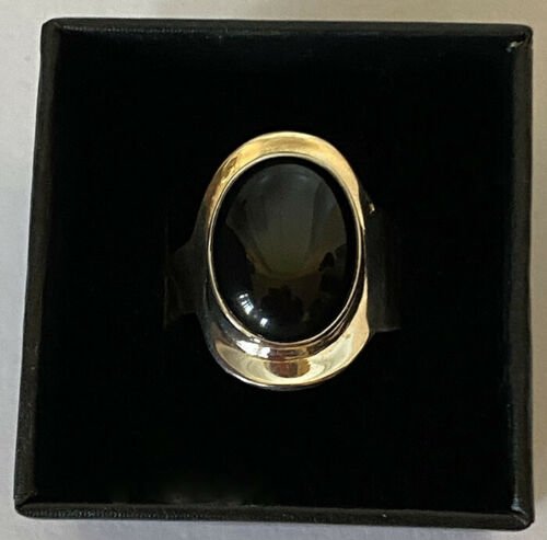 Artisan Created Natural Black Onyx Sterling Silver Adjustable Ring - Image 4