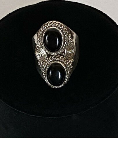 Artisan Created Hand Crafted Natural Black Onyx Sterling Silver - Image 5