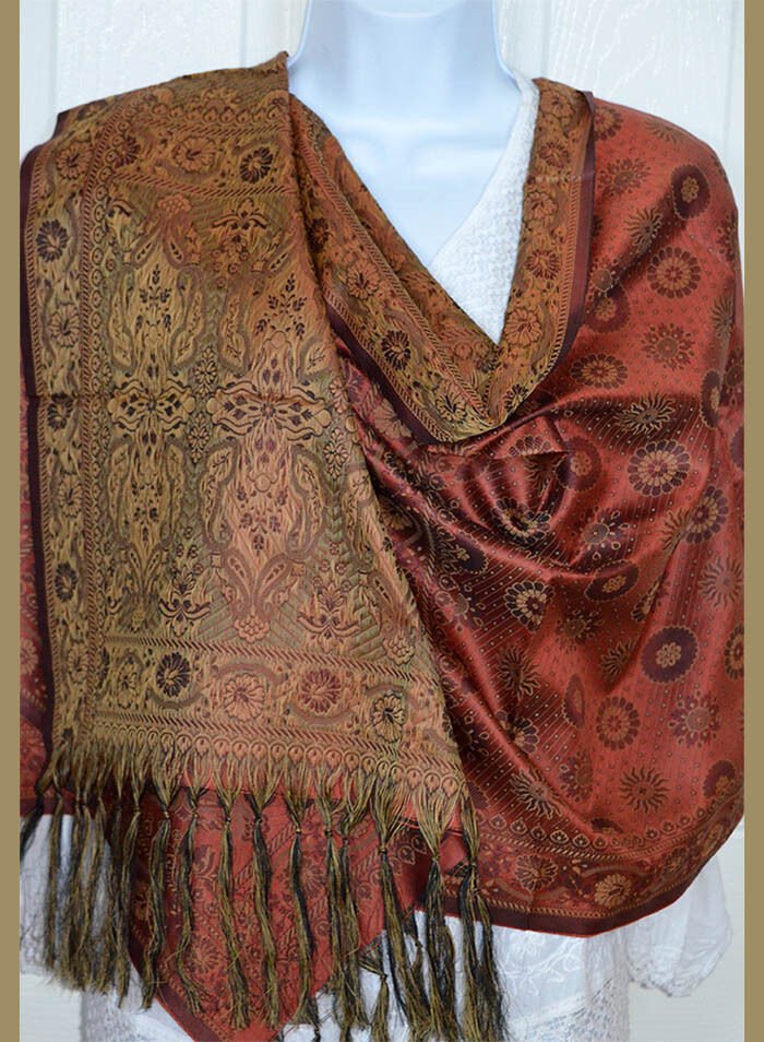 Varanasi Silk Paisley Stole Wrap