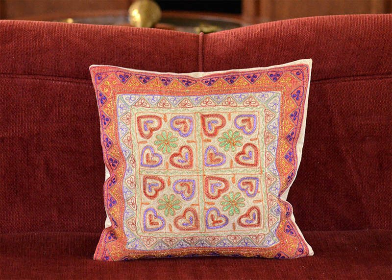 Stone Washed Cotton Embroidery Pillow Cover - Image 4