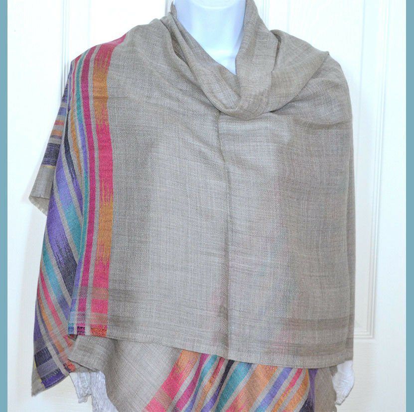 Handwoven Pashmina Cashmere Wool Shawl Wrap - Image 2