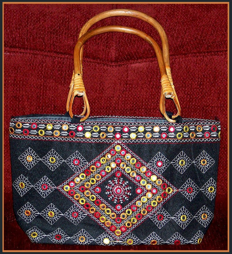 Embroidered Silk Blend Tote Handbag/Shopping Bag/Purse/Evening Bag