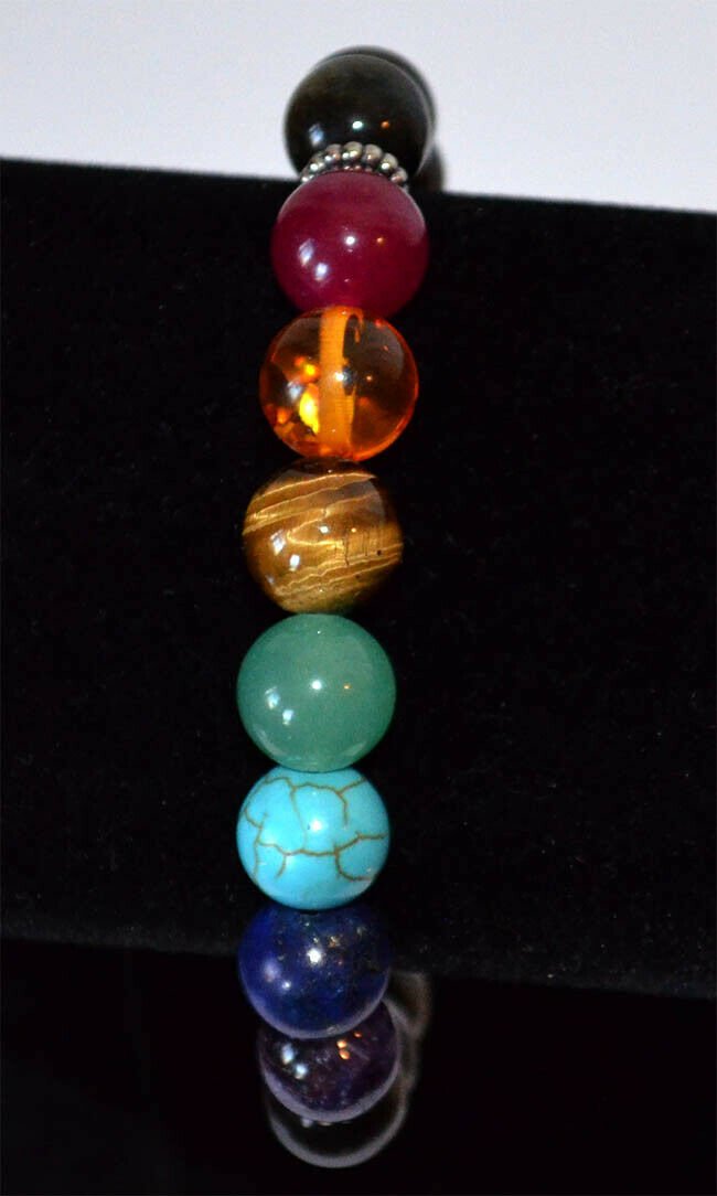 Golden Obsidian 7 Chakra Gemstone Bracelet - Image 3