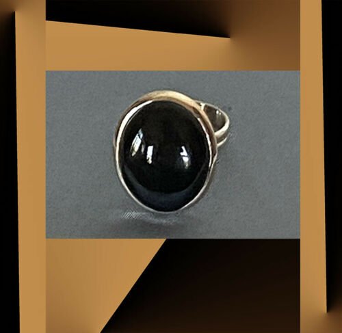 Artisan Created Hand Crafted Natural Black Onyx Sterling Silver Ring - Image 5