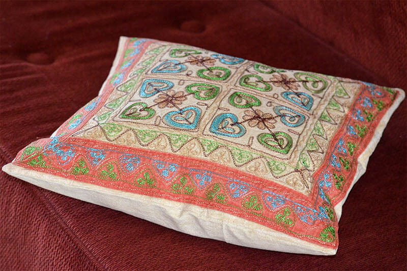 Stone Washed Cotton Embroidery Pillow Cover - Image 4
