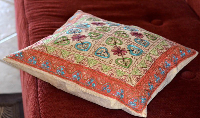 Stone Washed Cotton Embroidery Pillow Cover - Image 4
