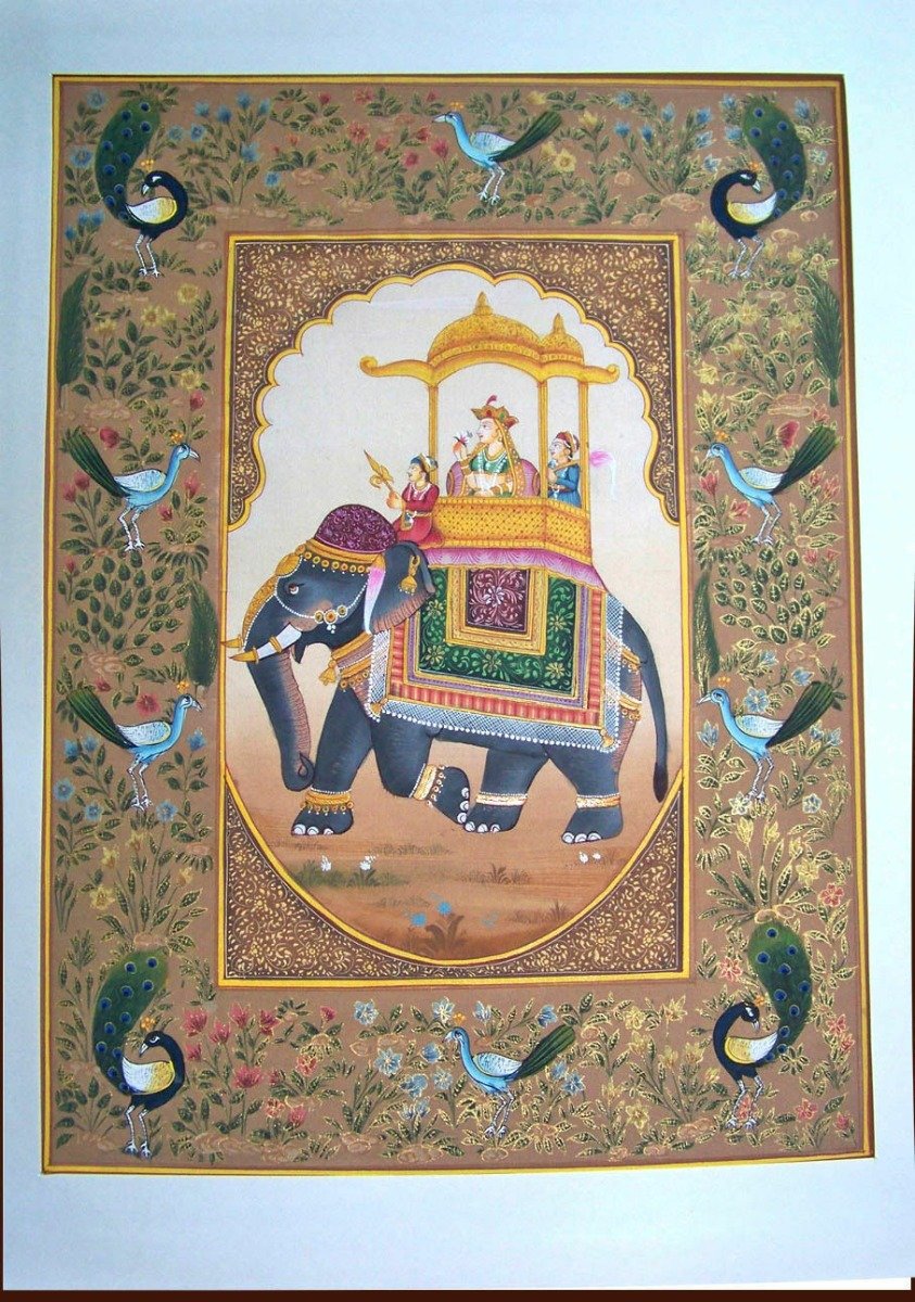 Moghul Queen Procession Painting