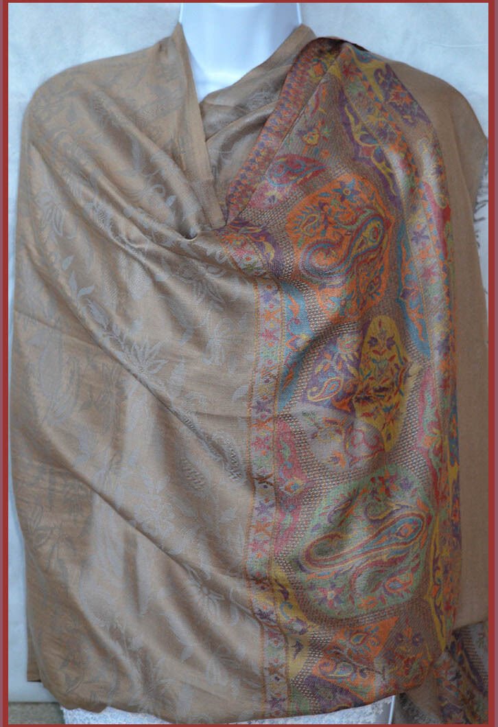 Paisley Pashmina Silk Blend Shawl Wrap