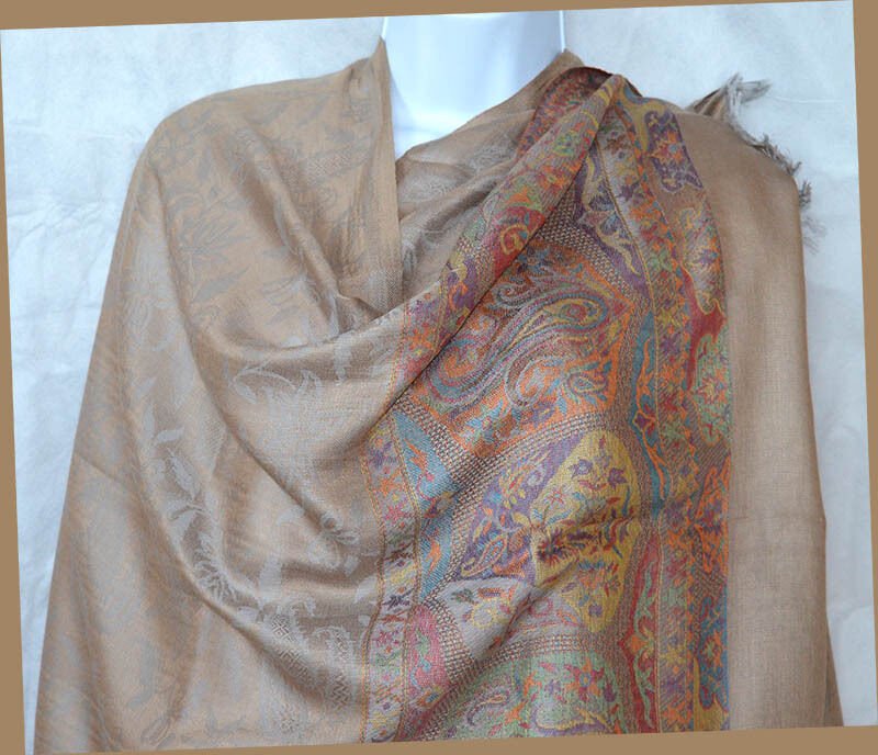 Paisley Pashmina Silk Blend Shawl Wrap - Image 2