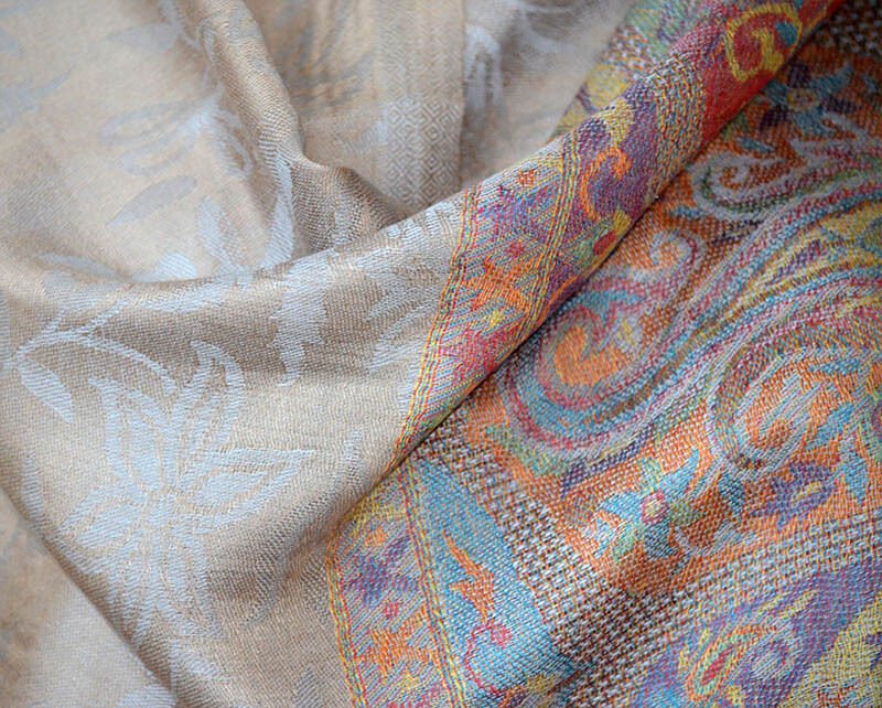 Paisley Pashmina Silk Blend Shawl Wrap - Image 3