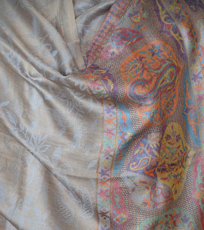 Paisley Pashmina Silk Blend Shawl Wrap - Image 4