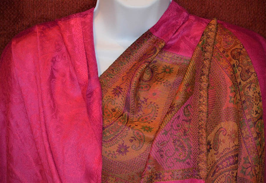 Paisley Pashmina Silk Blend Shawl Wrap - Image 2