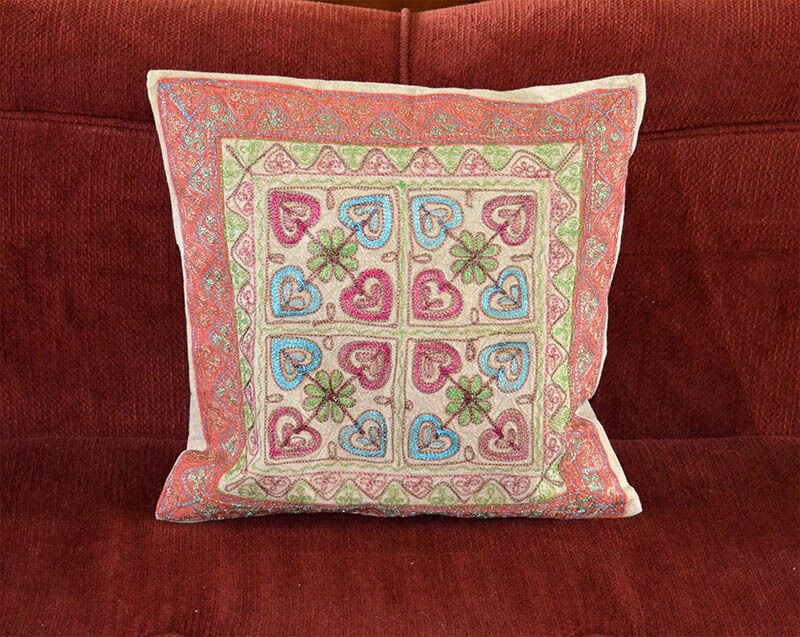 Stone Washed Cotton Embroidery Pillow Cover - Image 5
