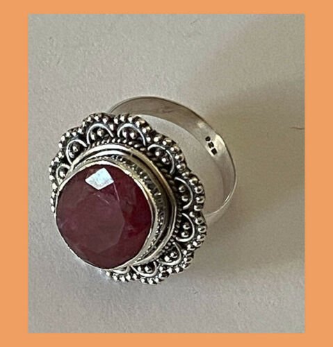 Artisan Created Hand Crafted Natural Ruby Sterling Silver Ring - Image 6