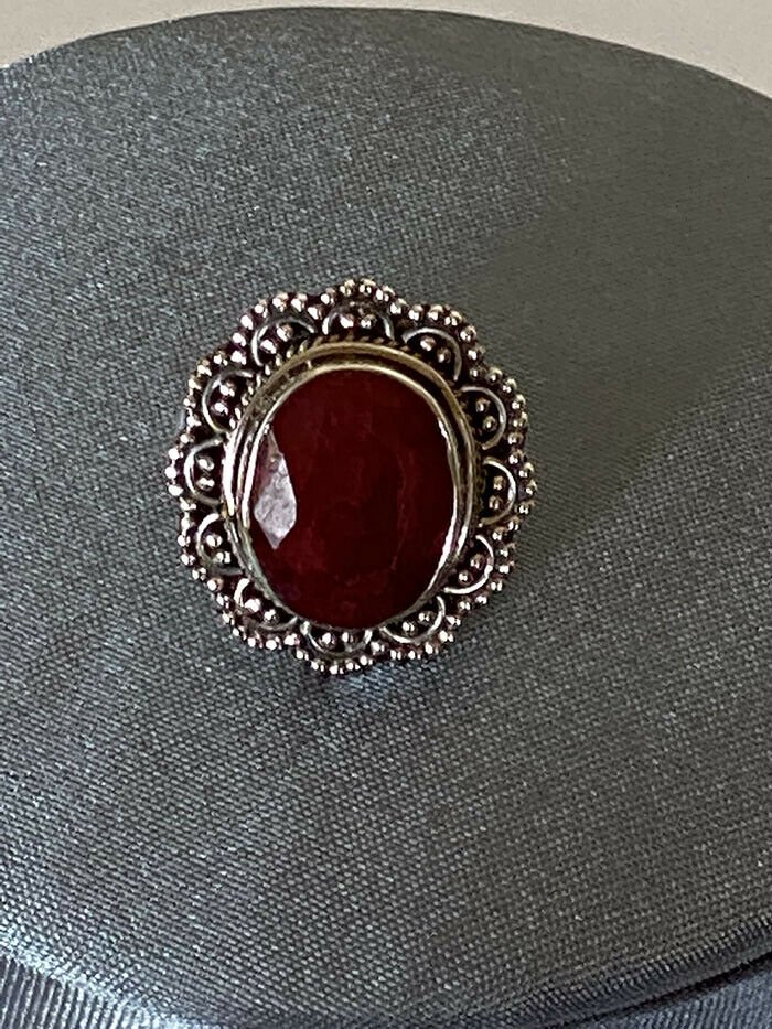 Artisan Created Hand Crafted Natural Ruby Sterling Silver Ring - Image 5