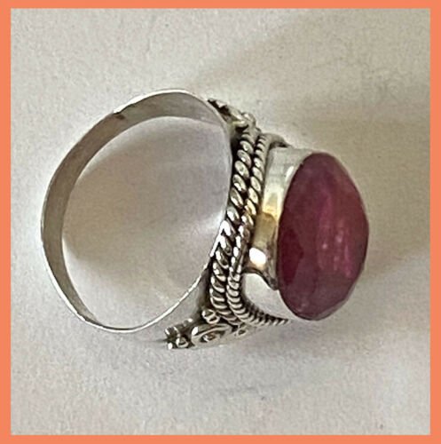 Artisan Created Hand Crafted Natural Ruby Sterling Silver Ring - Image 5