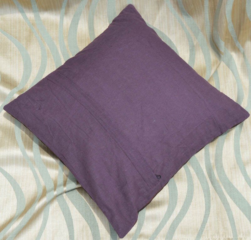 Brown silk Embroidered Pillow Cover - Image 4