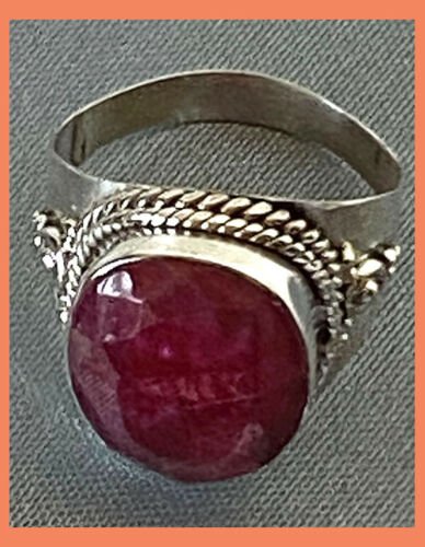 Artisan Created Hand Crafted Natural Ruby Sterling Silver Ring - Image 3