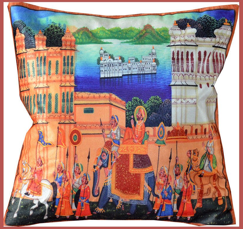 Brown Silk Polyester Digital Printing Pillow Cover