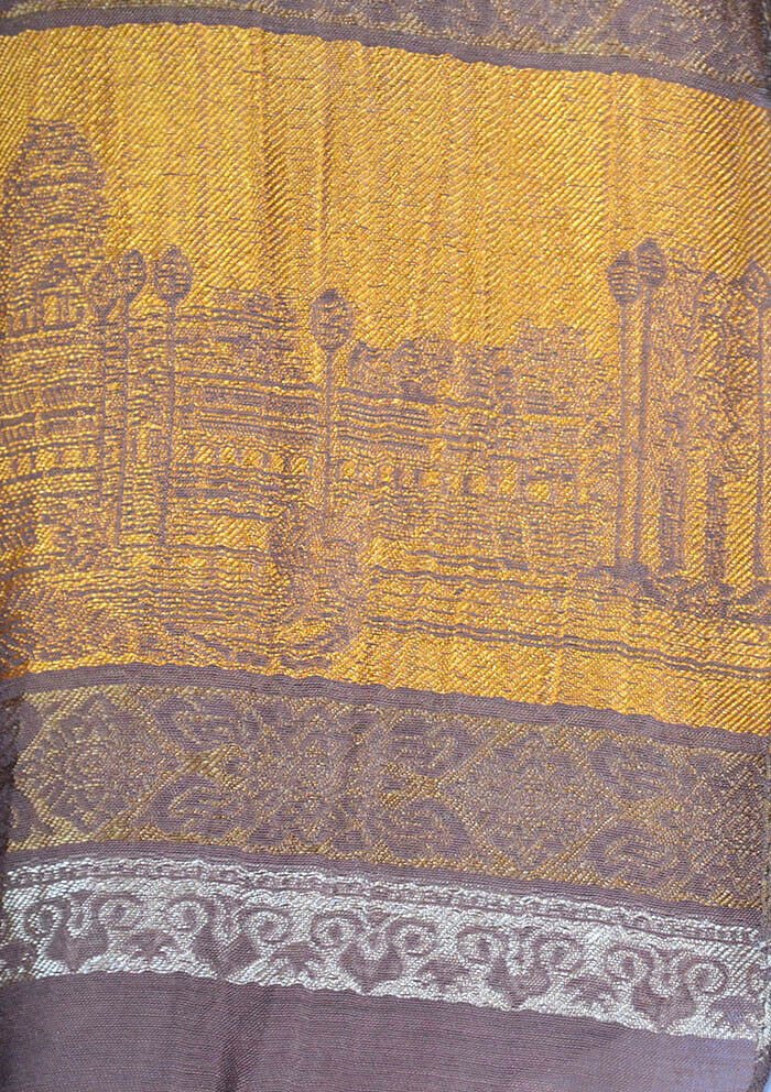 Woven Angkor Wat Temple Silk Stole - Image 4