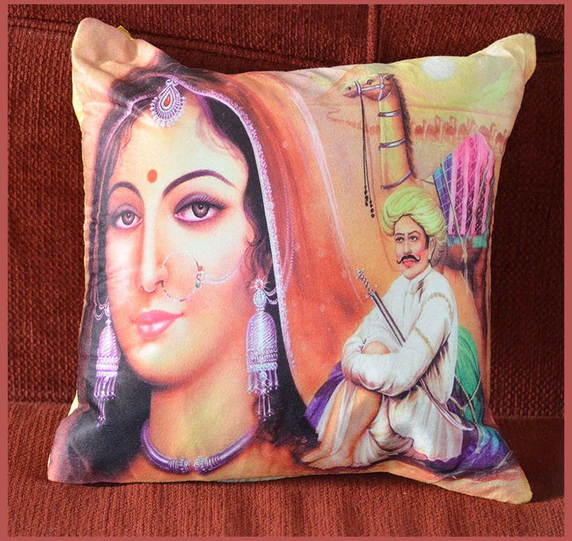 Yellow Silk Polyester Digital Printing Pillow Cover