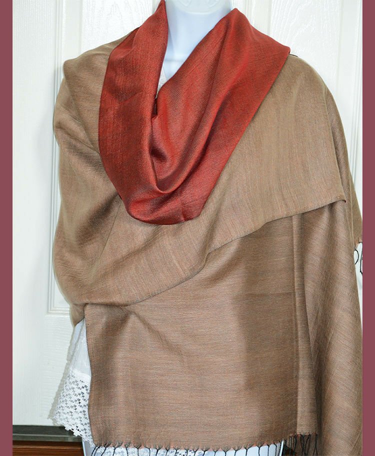 Handwoven Double Sided Silk Shawl Wrap