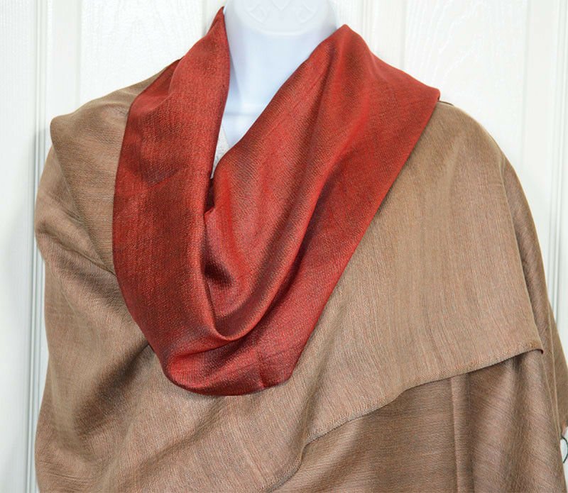 Handwoven Double Sided Silk Shawl Wrap - Image 3