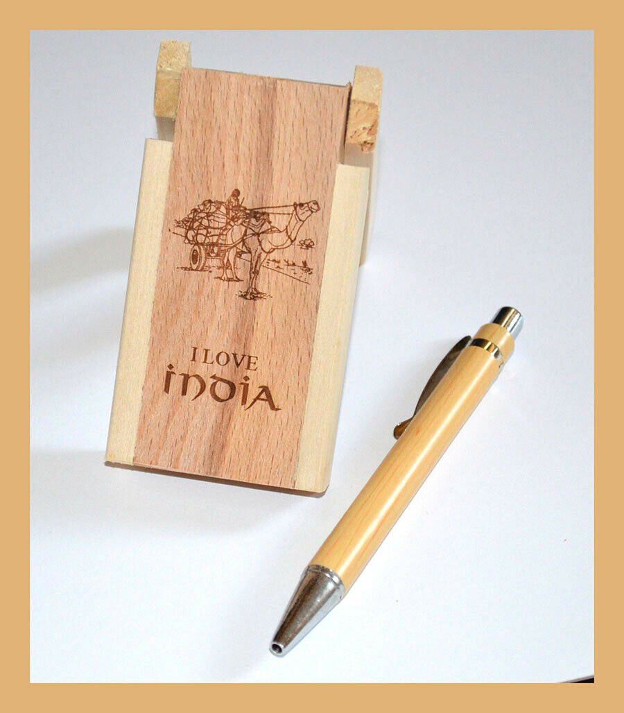 Engraved Pen Holder With Clock