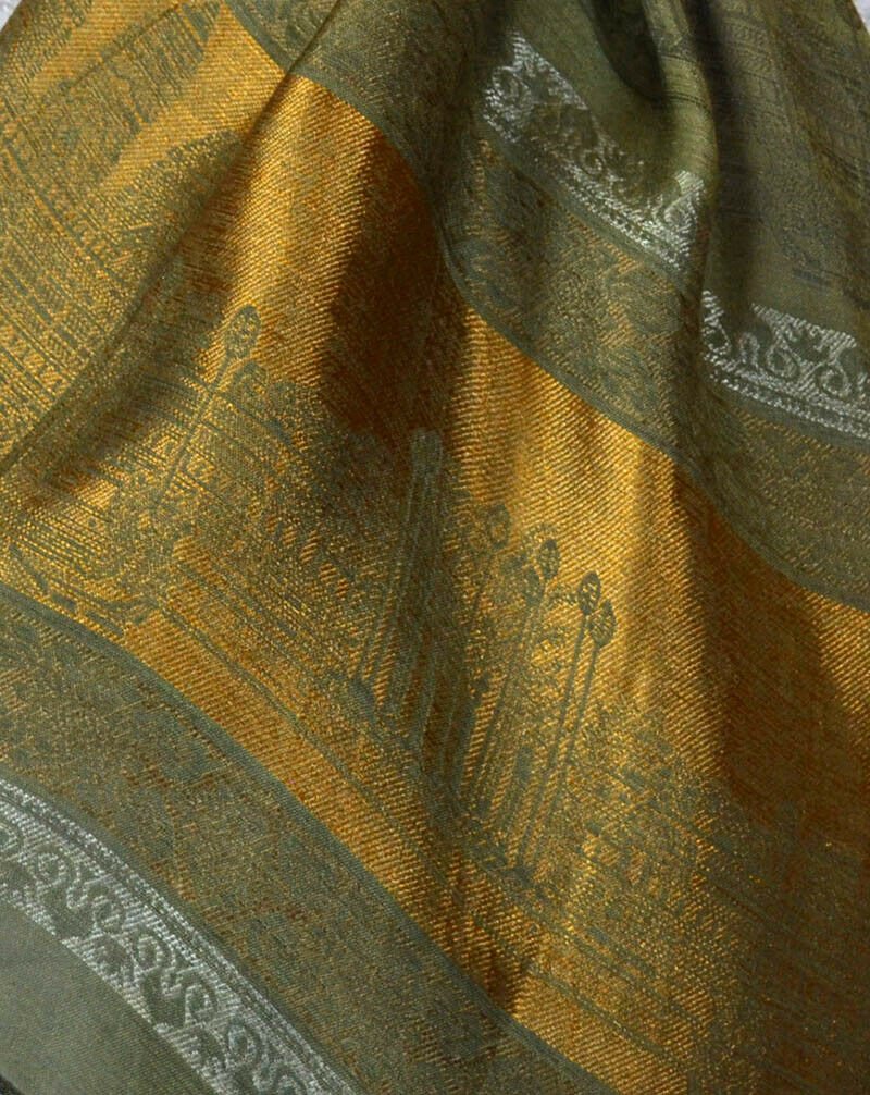 Woven Angkor Wat Temple Silk Stole - Image 3