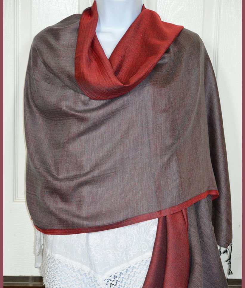 Handwoven Double Sided Silk Shawl Wrap