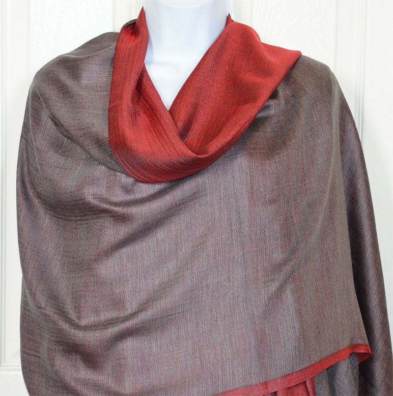 Handwoven Double Sided Silk Shawl Wrap - Image 2