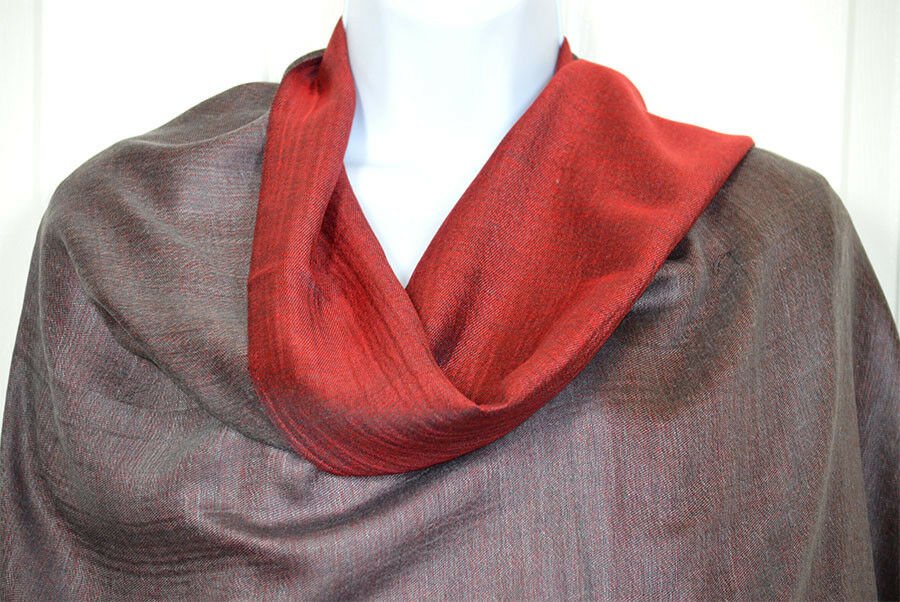 Handwoven Double Sided Silk Shawl Wrap - Image 3