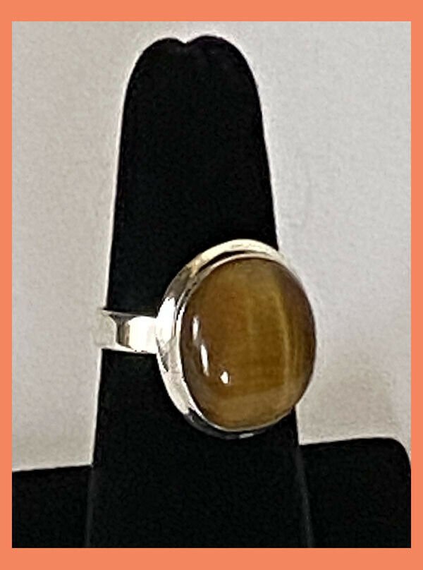Artisan Created Hand Crafted Natural Tiger's Eye Sterling Silver - Image 4