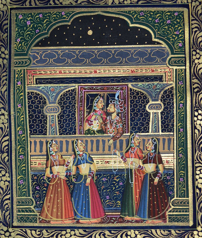 Mughal King And Queen Miniature Painting - Image 4