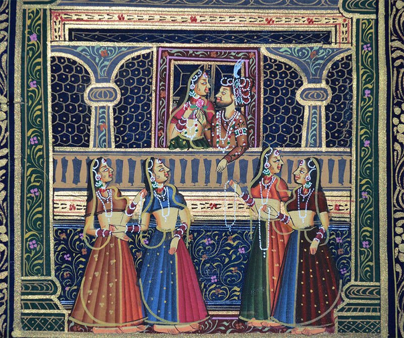 Mughal King And Queen Miniature Painting - Image 2