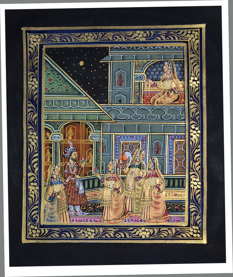 Mughal King And Queen Miniature Painting