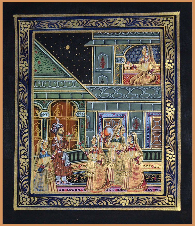 Mughal King And Queen Miniature Painting - Image 2