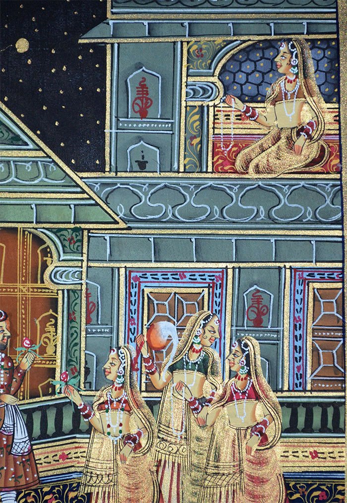 Mughal King And Queen Miniature Painting - Image 6