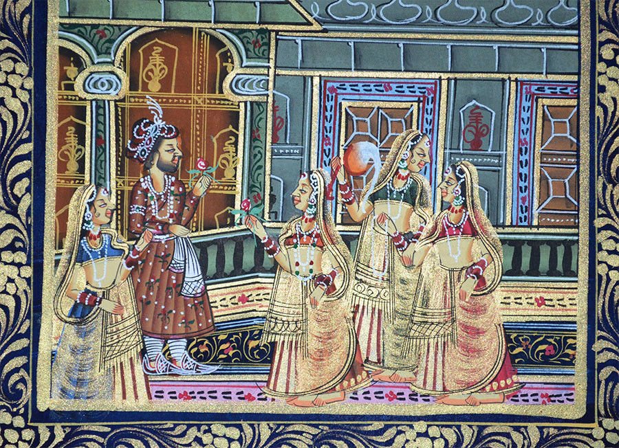 Mughal King And Queen Miniature Painting - Image 5