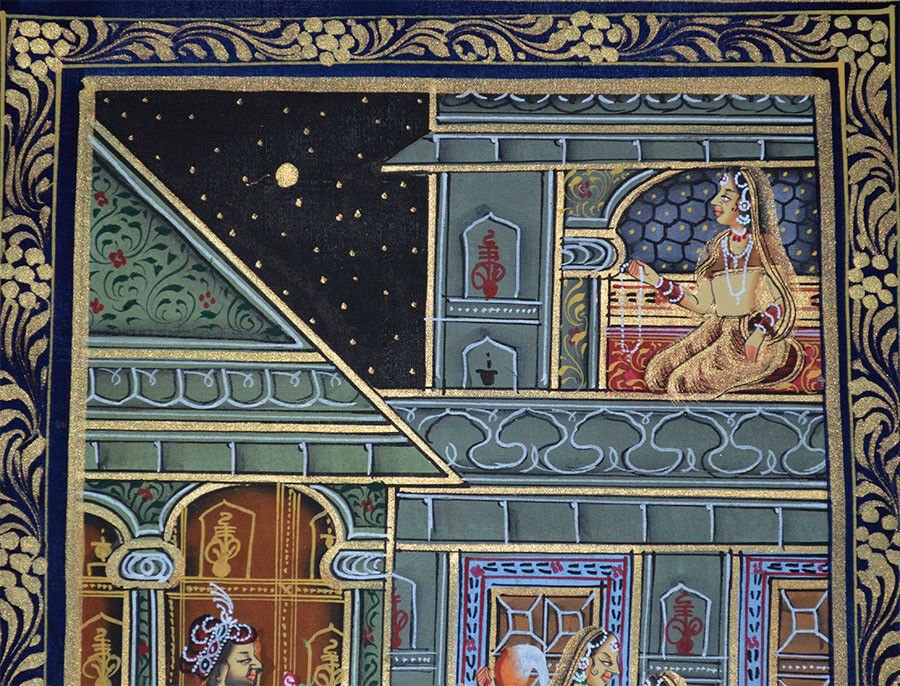 Mughal King And Queen Miniature Painting - Image 4